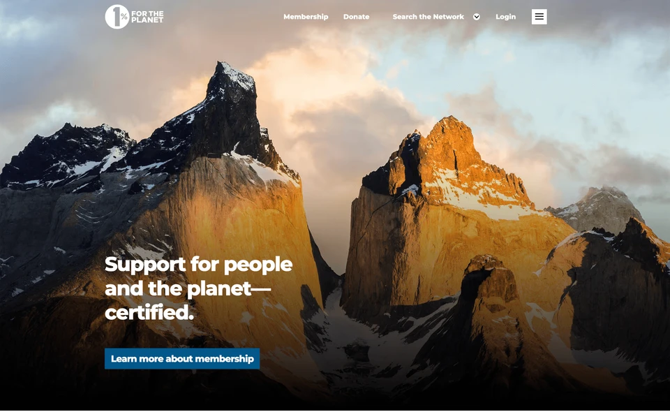 Screenshot of OnePercentForThePlanet.org