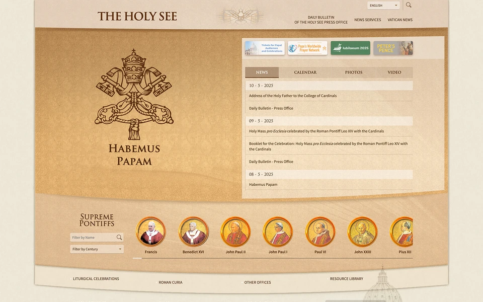 Screenshot of Vatican.va